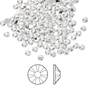 Flat back 144pk crystal foil back, Crystal Passions&reg; 2.5-2.7mm rose round SS9 2058