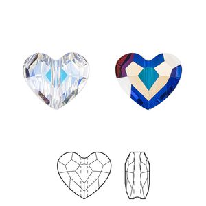 Bead 72pk crystal AB, Swarovski&reg; 12mm love 5741