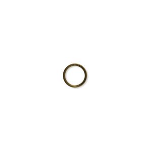 Jump ring 1pkg500 brass-plated, 7mm round, 22 gauge / 5.8mm inside diameter / steel / antique