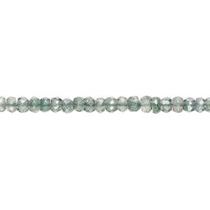 Quartz crystal 1pkg1, hand-cut faceted rondelle bead 13 inch 3x2mm-4x3mm