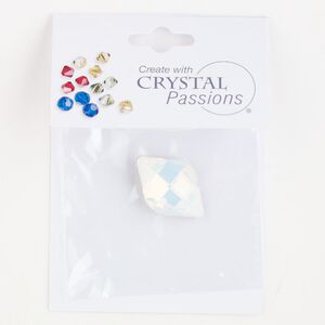 Fancy stone 1pk white opal foil back, Crystal Passions&reg; 23x15mm lemon 4230