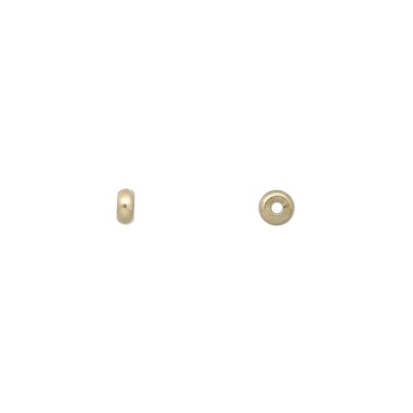 Bead 1pkg100 brass, 4x2mm heishi image number 0