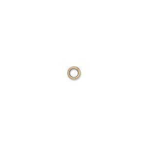 Jump ring 1pkg100 gold-plated, 4mm soldered closed round, 20 gauge / 2.4mm inside diameter / brass / antique
