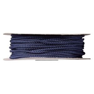 Cord, nylon, navy blue, 3mm round. Sold per 100-foot spool.