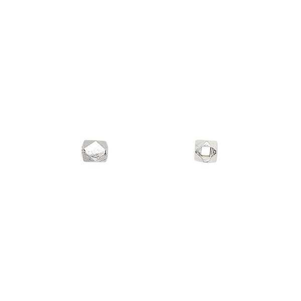 Bead 1pkg10 sterling silver, 3mm faceted cube, Hill Tribes image number 0