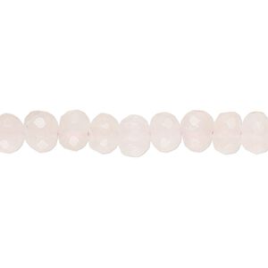 Rose quartz 1pkg1, hand-cut faceted rondelle / round bead natural 14 inch 7x5mm / 6-7mm