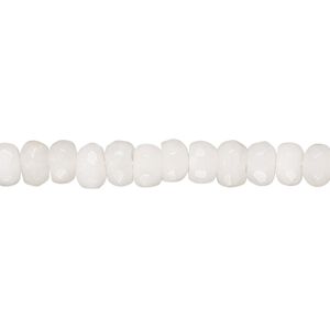 Snow quartz 1pkg1, hand-cut faceted rondelle bead natural 14 inch 5x3mm-6x4mm