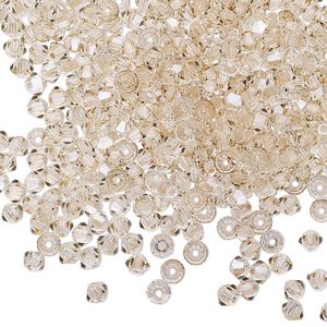 Bead 144pk crystal honey, Preciosa Czech crystal 3mm bicone