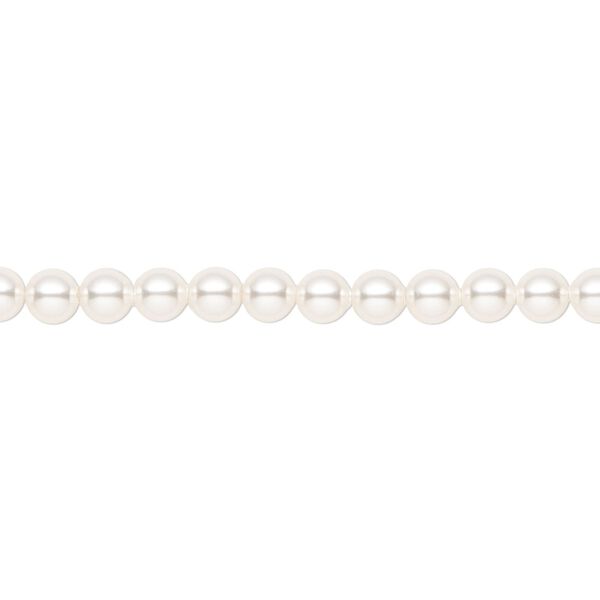 Pearl 100pk white, Crystal Passions&reg; 4mm round 5810 image number 0