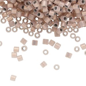 Seed bead, Delica&reg;, glass, pkg/250g, #8 round, translucent copper-lined opal (DBL-0191).