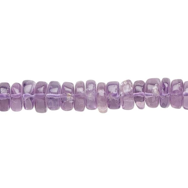 Amethyst 1pkg1, hand-cut rondelle bead natural 15.5-16 inch 7x3mm-11x6mm image number 0
