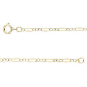 Chain 1pkg1 14Kt gold-filled long & short, 2mm oval / springring clasp, 18 inch