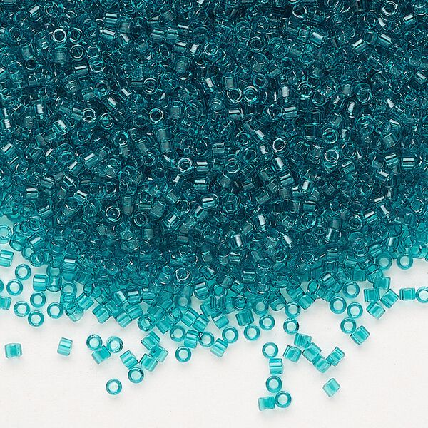 Seed bead, Delica&reg;, glass, pkg/7.5g, #11 round, transparent teal (DB-1108). image number 0