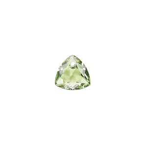 Drop 1pk peridot, Crystal Passions&reg; 10.5mm pendant trilliant cut 6434