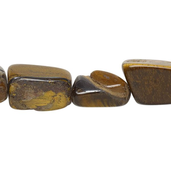 Tigereye 1pkg1, flat nugget bead natural 15 inch medium image number 0