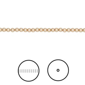 Pearl 1000pk vintage gold, Swarovski&reg; 2mm round 5810