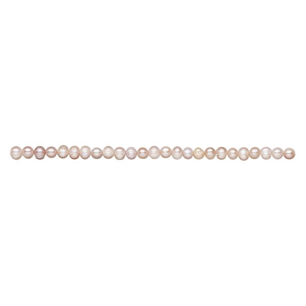 Freshwater pearl 1pkg1, semi-round natural, 15 inch mauve 8-10mm cultured image number 1