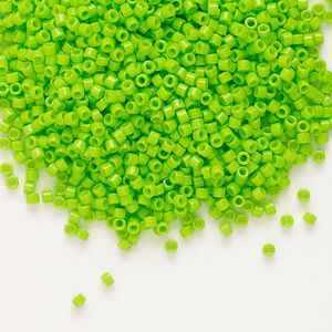 Seed bead, Delica&reg;, glass, pkg/250g, #11 round, Duracoat&reg; opaque outside dyed kiwi (DB-2121).