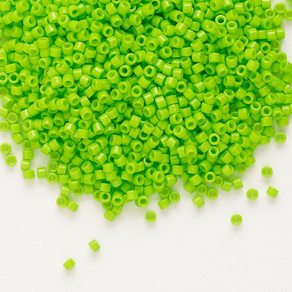 Seed bead, Delica&reg;, glass, pkg/250g, #11 round, Duracoat&reg; opaque outside dyed kiwi (DB-2121). image number 0