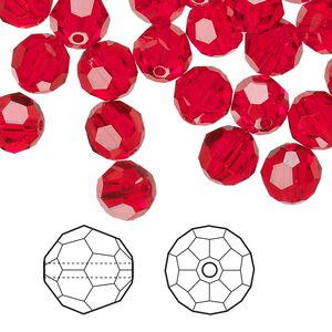 Bead 144pk light Siam, Crystal Passions&reg; 8mm round 5000