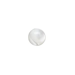 Cabochon, mother-of-pearl shell (bleached), white, 10mm calibrated round. Sold per pkg of 4.
