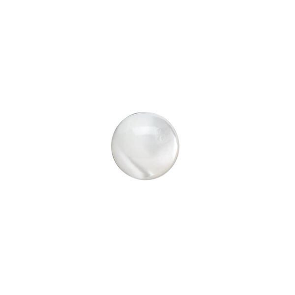 Cabochon, mother-of-pearl shell (bleached), white, 10mm calibrated round. Sold per pkg of 4. image number 0