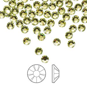 Flat back 1440pk limecicle foil back, Preciosa MAXIMA Czech crystal rhinestone 3.8-4mm chaton rose round SS16