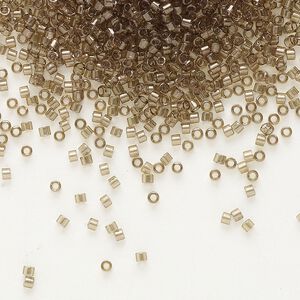 Seed bead, Delica&reg;, glass, pkg/7.5g, #11 round, translucent gold luster smoky olive (DB-0123).