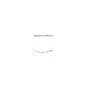 Link, silver-plated brass, 20x3mm diamond-cut curved bar. Sold per pkg of 20.