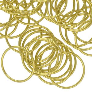 Jump ring 1pkg100 brass, 18mm round, 20 gauge / 16.4mm inside diameter
