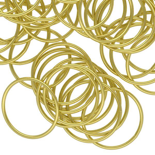 Jump ring 1pkg100 brass, 18mm round, 20 gauge / 16.4mm inside diameter image number 0