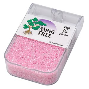 Seed bead, Ming Tree&trade;, glass, pkg/1/4 pound, #11 round, opaque ceylon pink.