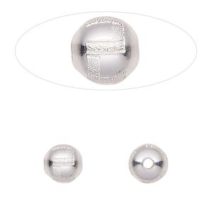 Bead 1pkg1 sterling silver, 8mm round / Greek key / laser-cut
