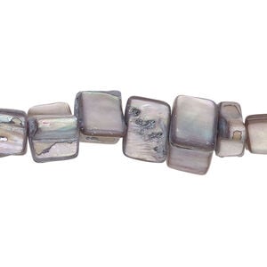 Mother-of-pearl shell 1pkg1, triangle tube bead 15 inch soft purple / grey 6x6mm-11x8mm