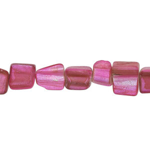 Mother-of-pearl shell 1pkg1, triangle tube bead 15 inch mountain pink 7x5mm-13x8mm