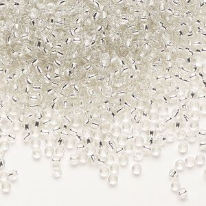 Seed bead, Dyna-Mites&trade;, glass, pkg/40g, #11 round, transparent silver-lined clear, (34:RR 11/0 RR).