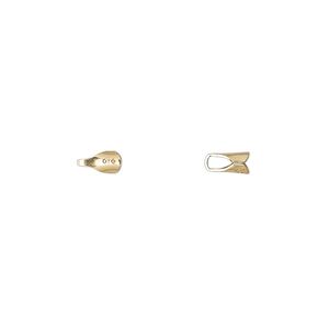 Cord end glue-in 1pkg10 14Kt gold-filled, 6x3mm round / 2mm inside diameter