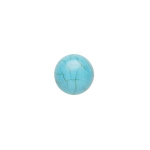 Cabochon, "turquoise" (resin) (imitation), 12mm calibrated round with matrix. Sold per pkg of 2.