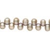 Freshwater pearl 1pkg1, top-drilled rice, 15.5-16 inch pewter 6x5mm-8x5mm cultured image number 0