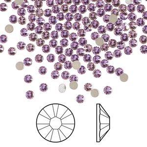 Flat back 1440pk crystal vitrail light foil back, Swarovski&reg; 2.5-2.7mm rose round SS9 2058