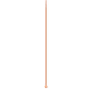 Head pin 1pkg100 copper-plated, 2 inch / 1.5mm ball tip, 23 gauge brass