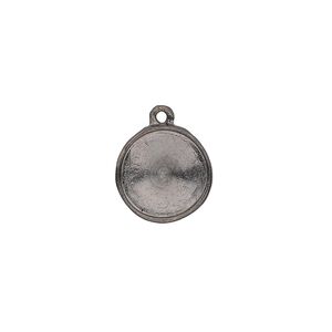 Drop, Almost Instant Jewelry&reg;, gunmetal-plated pewter (tin-based alloy), 14mm round with 12mm rivoli setting. Sold individually.