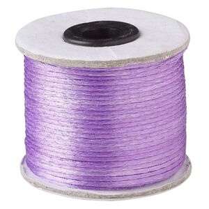 Cord, Satinique&trade;, satin, lavender, 1mm. Sold per 200-foot spool.