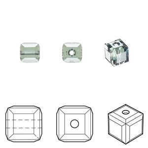 Bead 144pk erinite, Swarovski&reg; 6mm cube 5601
