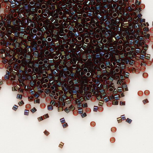 Seed bead, Delica&reg;, glass, pkg/250g, #11 round, translucent garnet-lined luster ruby (DB-0297). image number 0