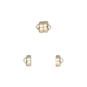 Clasp magnetic 1pkg12 14Kt gold-filled, 5.9x4.8mm barrel, Mag-Lok&reg; 1-strand
