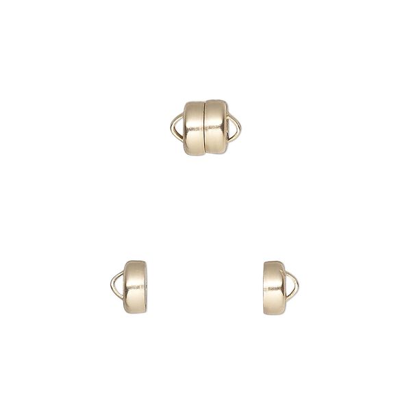 Clasp magnetic 1pkg12 14Kt gold-filled, 5.9x4.8mm barrel, Mag-Lok&reg; 1-strand image number 0