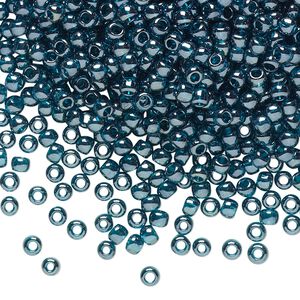 Seed bead, TOHO BEADS&reg;, glass, pkg/250g, #8 round, translucent luster teal (TR-08-108BD).