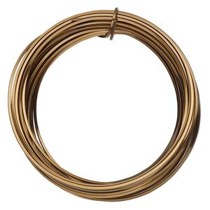 Wire, ParaWire&trade;, vintage bronze-finished copper, square, 18 gauge. Sold per 7-yard section.