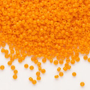 Seed bead, Dyna-Mites&trade;, glass, pkg/1/2kg, #11 round, opaque orange, (733 11/0 RR).